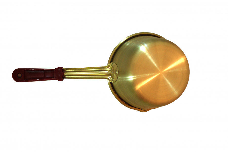 Golden aluminium pan for pouring